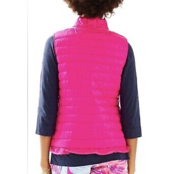 Lilly‎ Pulitzer Cora Vest Size Small Puffer Pink Gorpcore - Picture 2 of 8